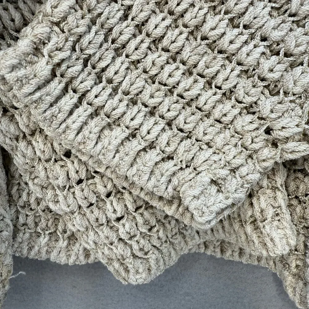 Sigrid Olsen Cardigan Women's L Beige 46% Silk Neutral Business Casual Sweater - Picture 5 of 10